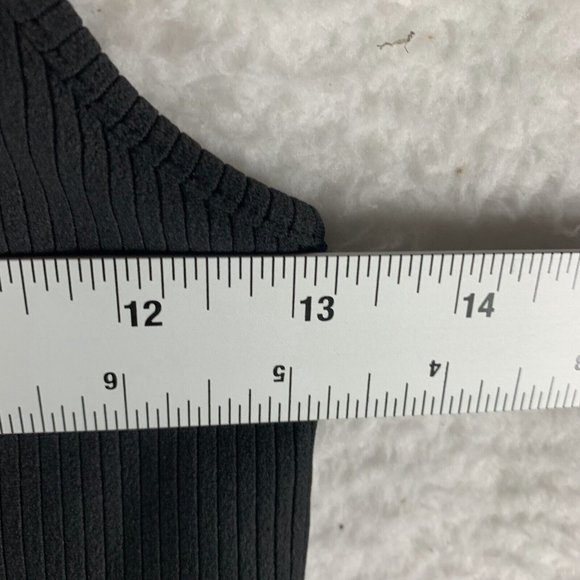 Alpine Design Tank Top Women's XS Black Ribbed Stretch Round Neck Cropped 7210 - Picture 5 of 9